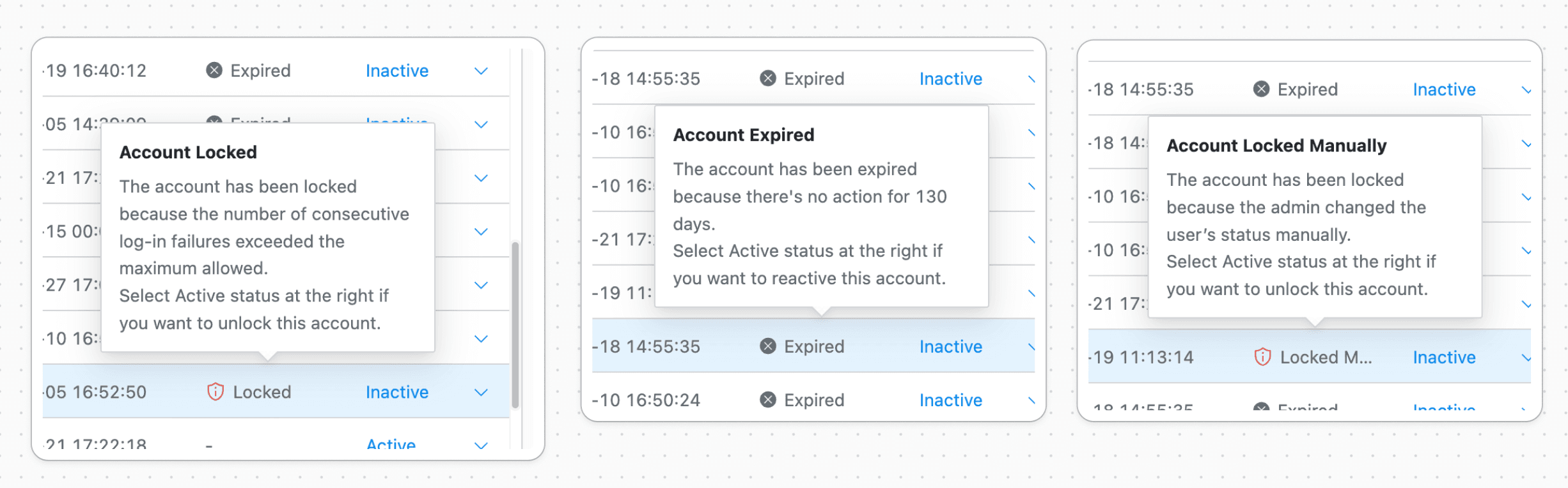 Description Display by Type