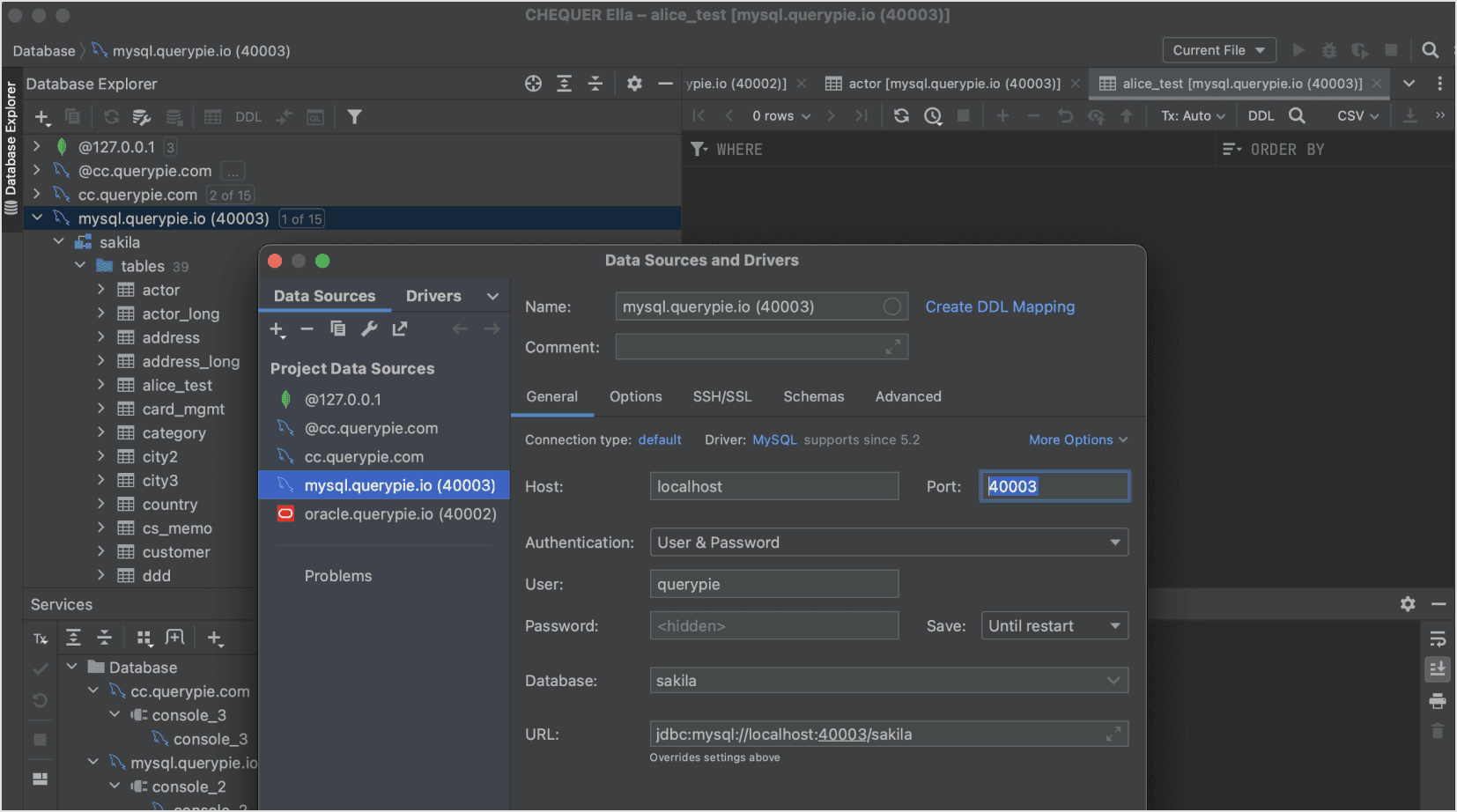 DB Connection Access Using 3rd Party Client