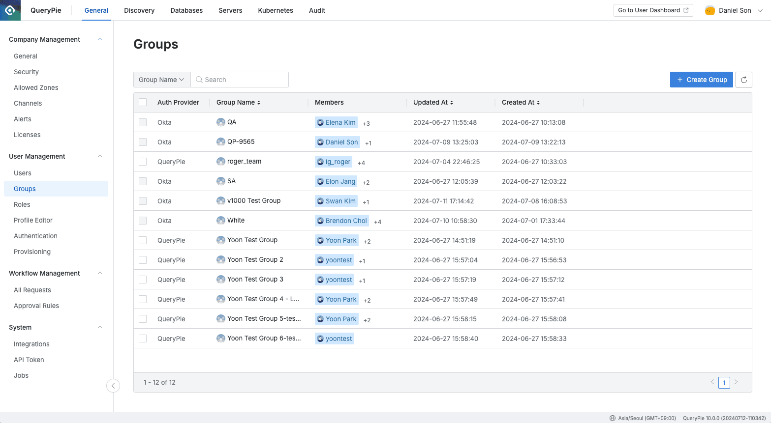 Administrator > General > User Management > Groups