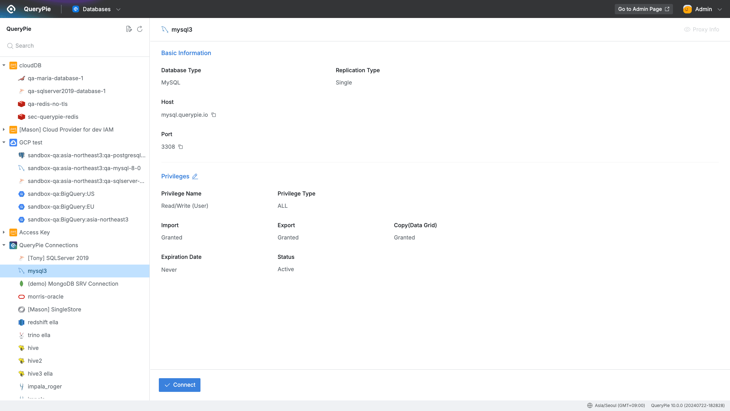 QueryPie Web > Database Access Control > Databases
