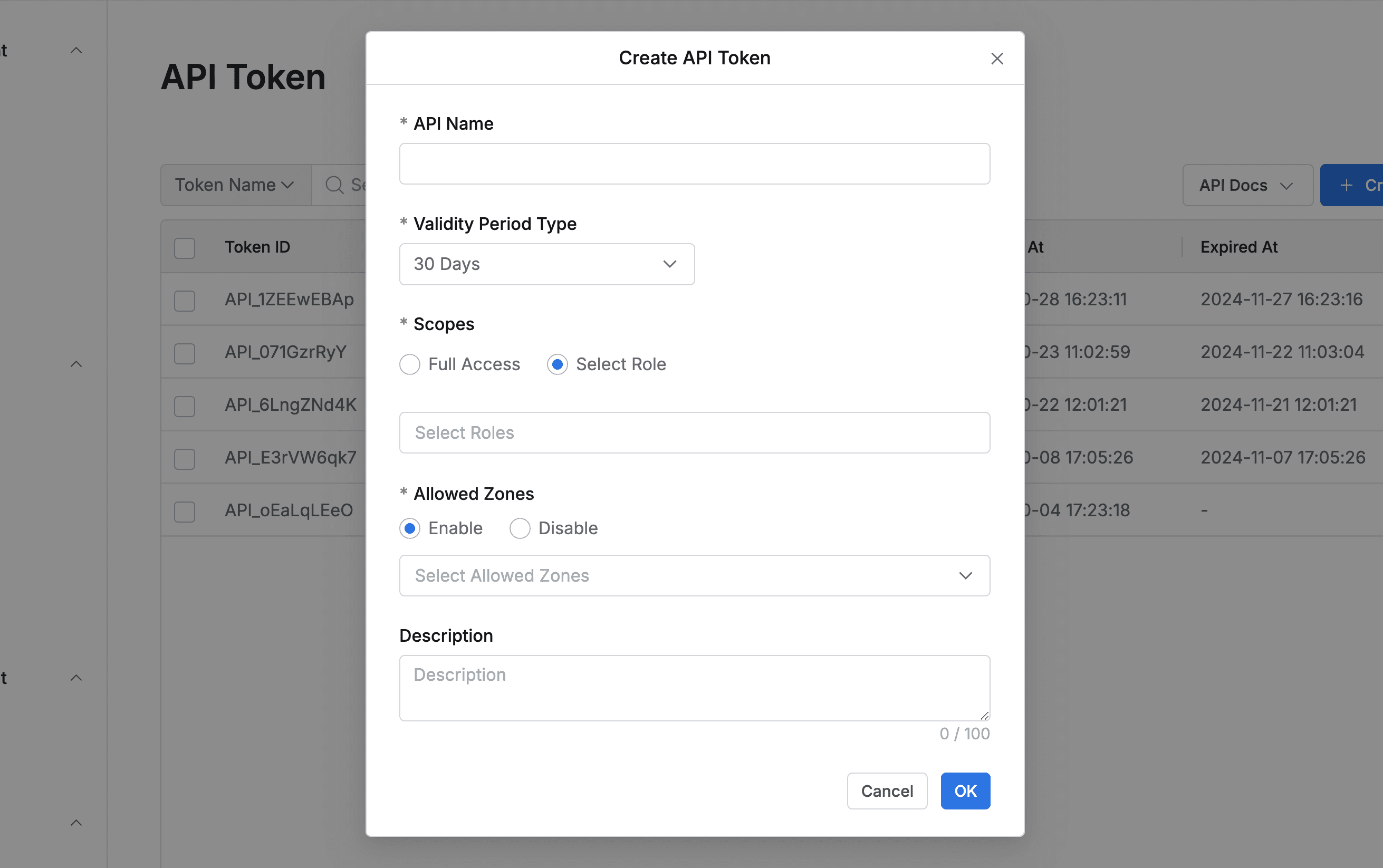Administrator > General > System > API Token > Create API Token