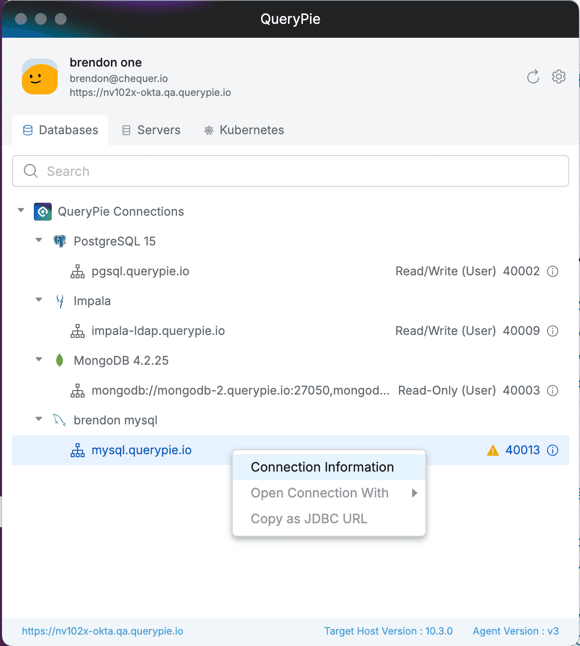 Connection Information