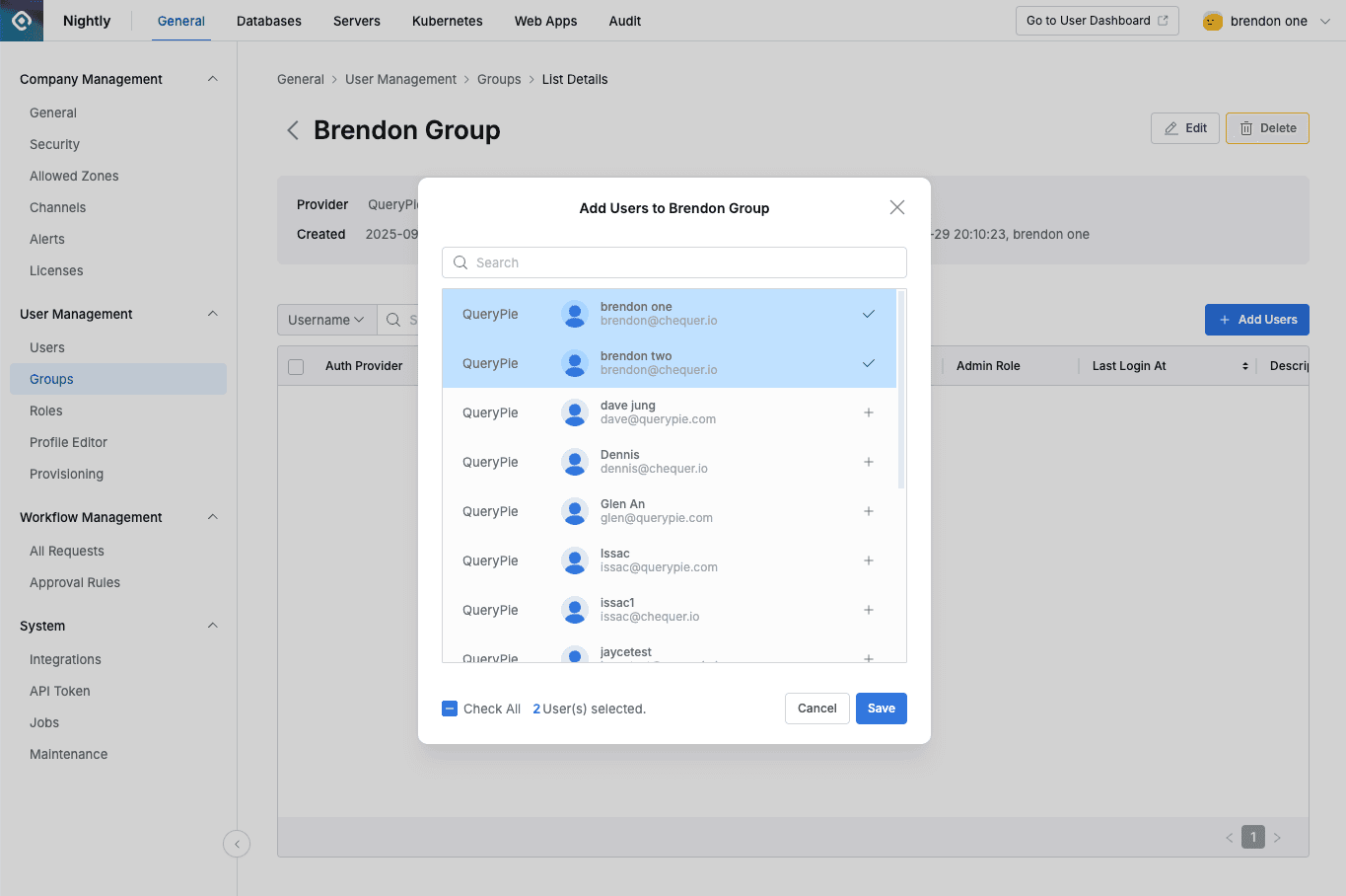 Adding users to group