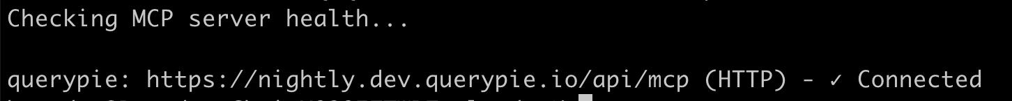 Result of executing claude mcp list command