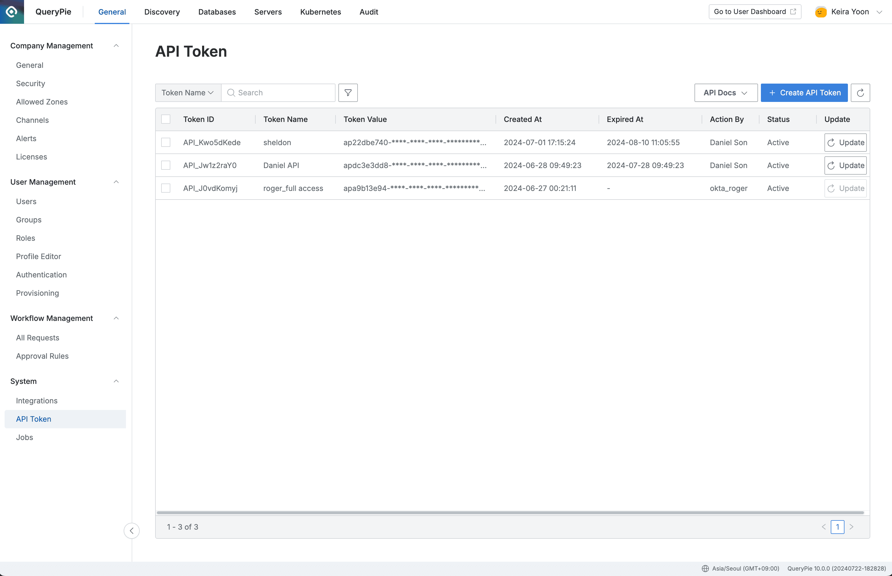 Administrator > General > System > API Token