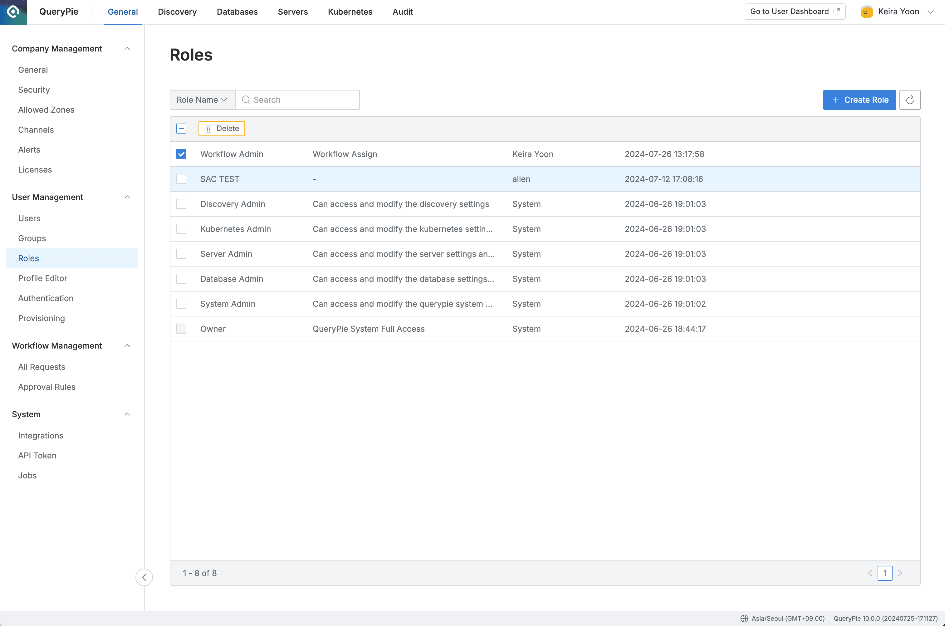Administrator > General > User Management > Roles