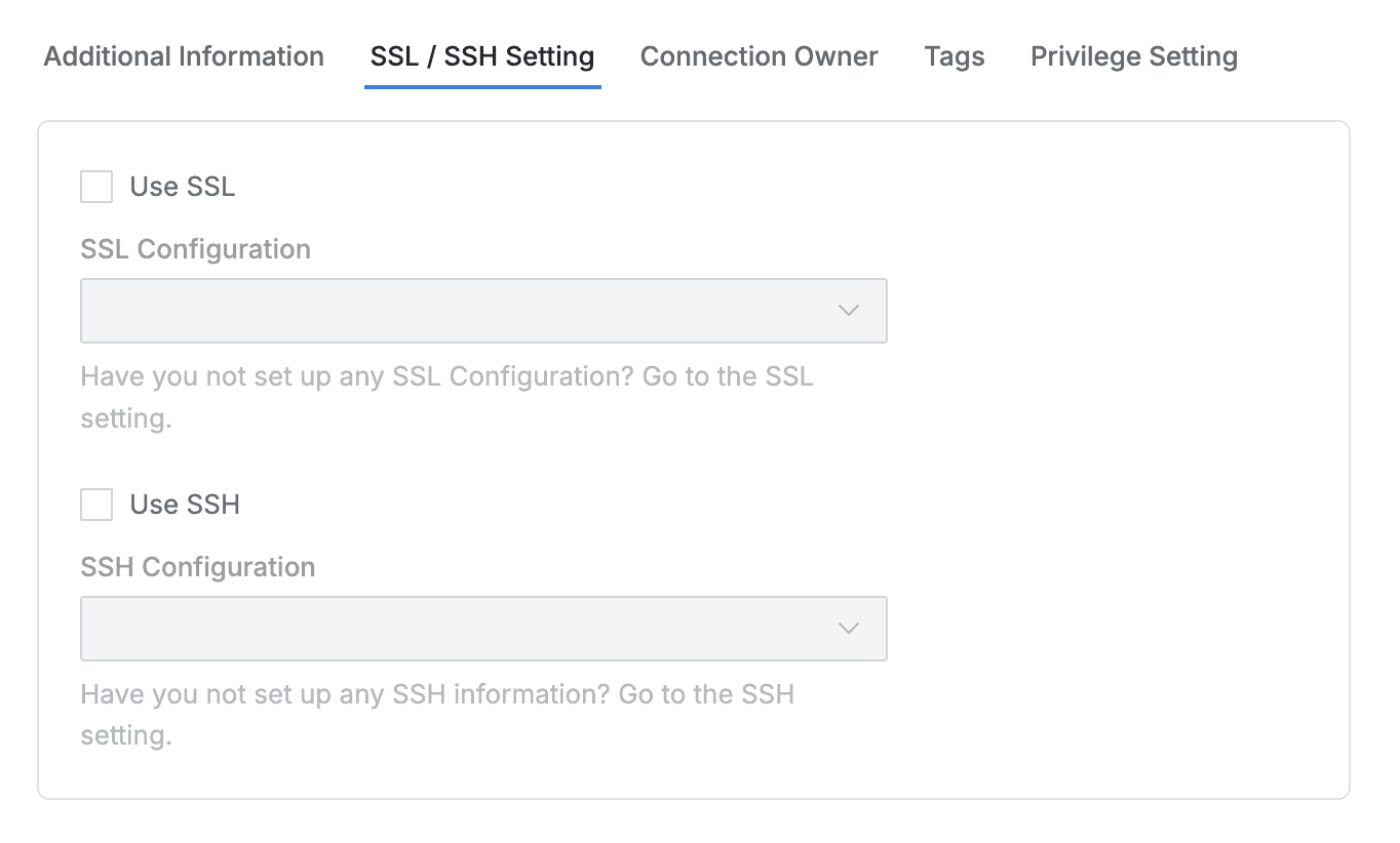SSL/SSH Setting 탭