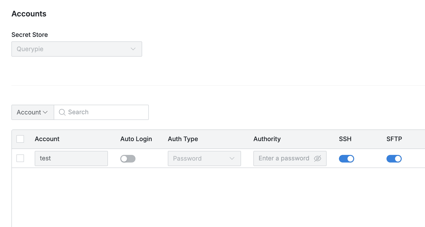 Server Group detail page > Accounts > Secret Store selection