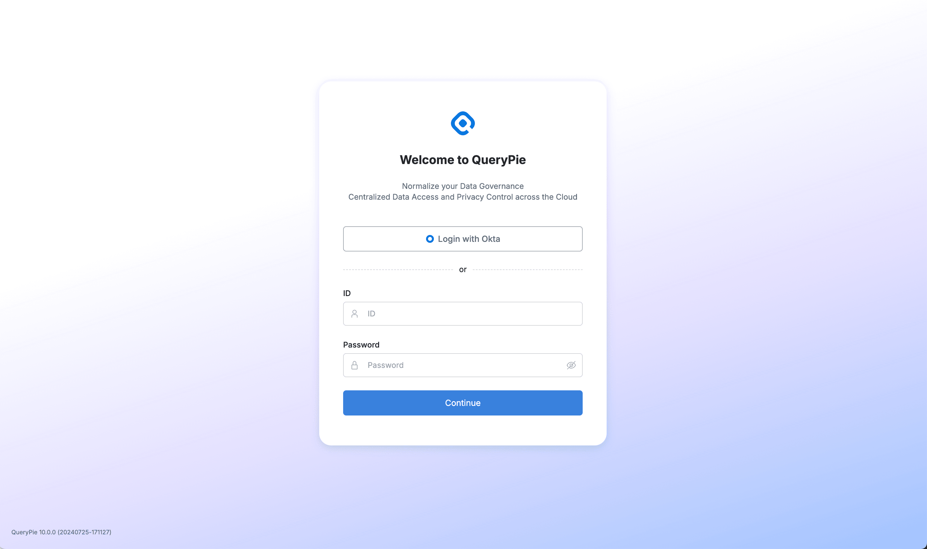 QueryPie Web > Agent Login Page