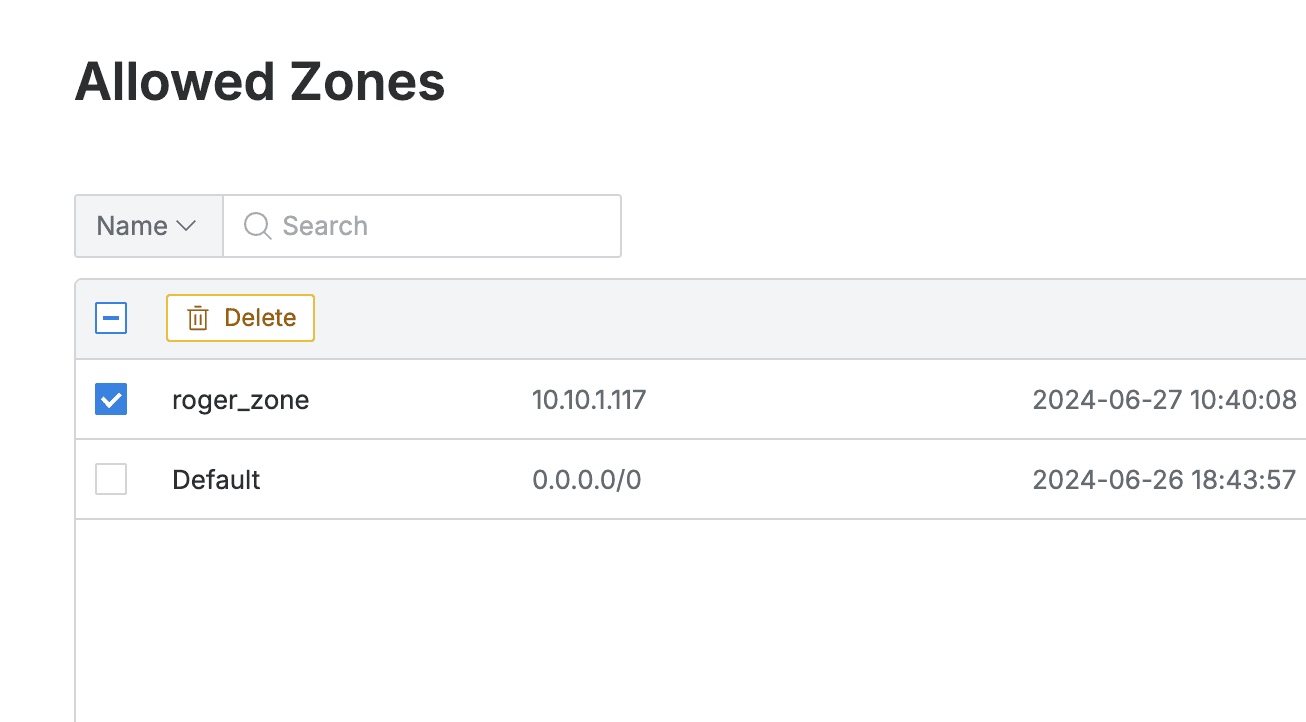 Delete Option Activated