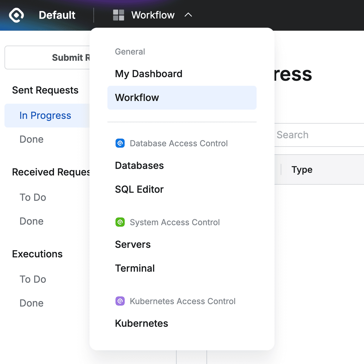 Top Menu > General > Workflow