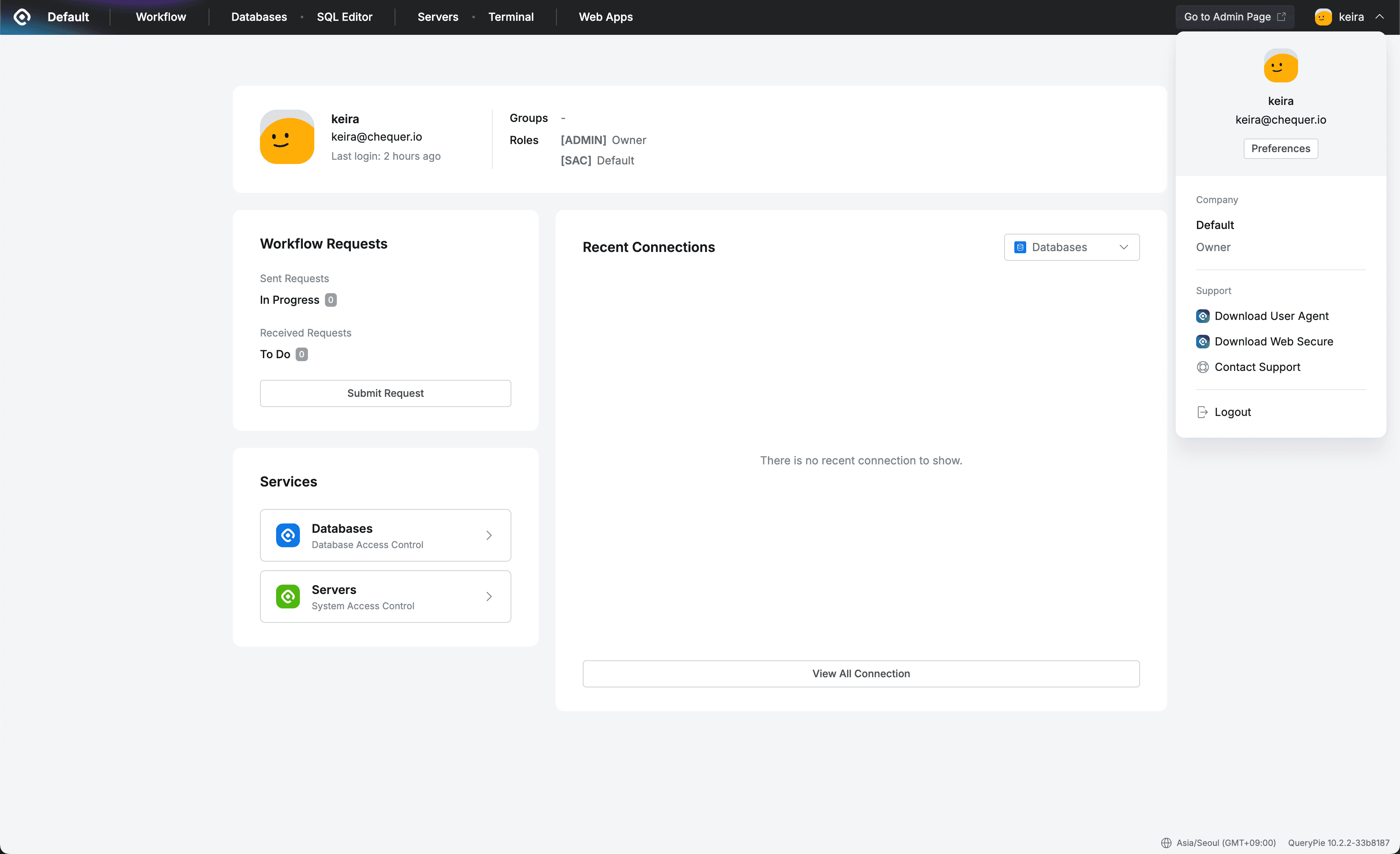 QueryPie > Profile Menu
