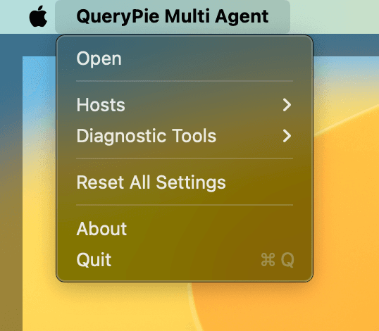 Application Menu (MacOS)
