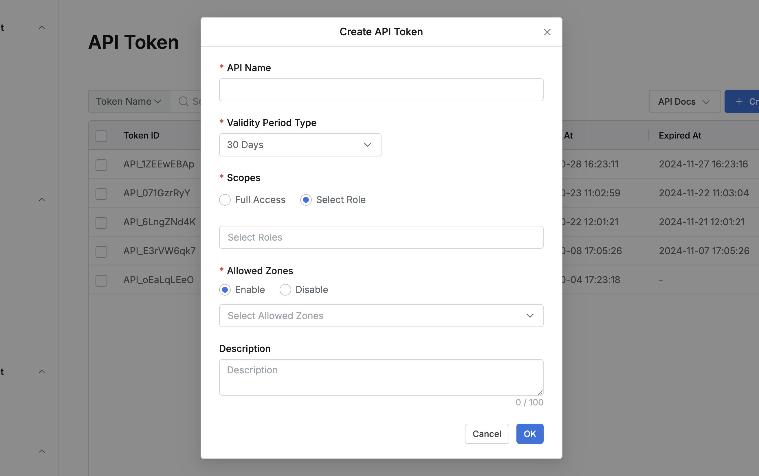 Administrator > General > System > API Token > Create API Token