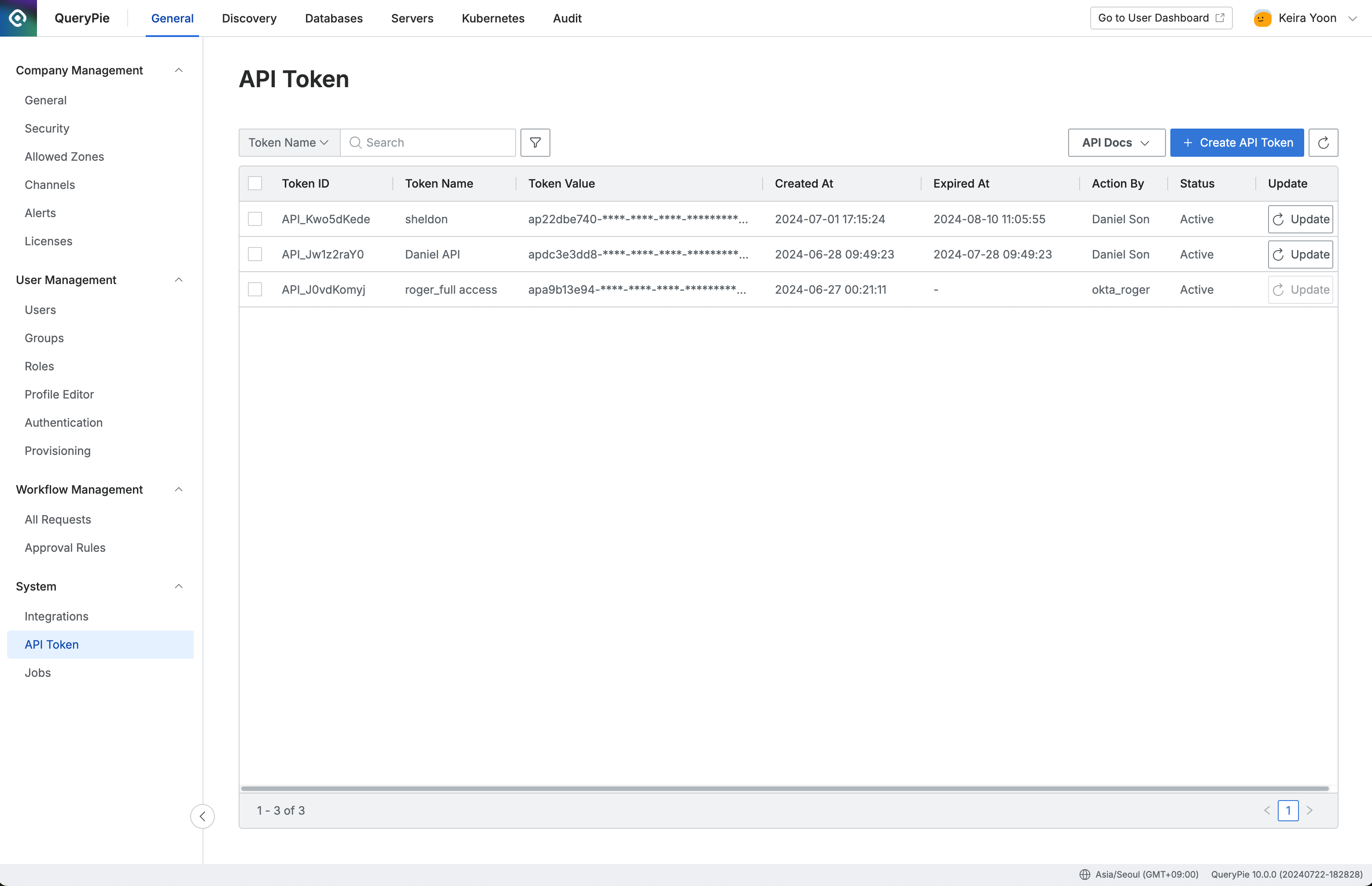 Administrator > General > System > API Token