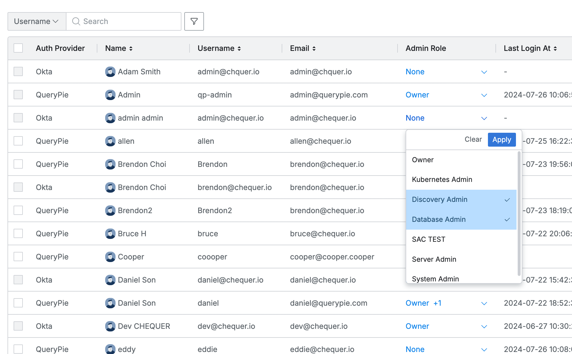Administrator > General > User Management > Users