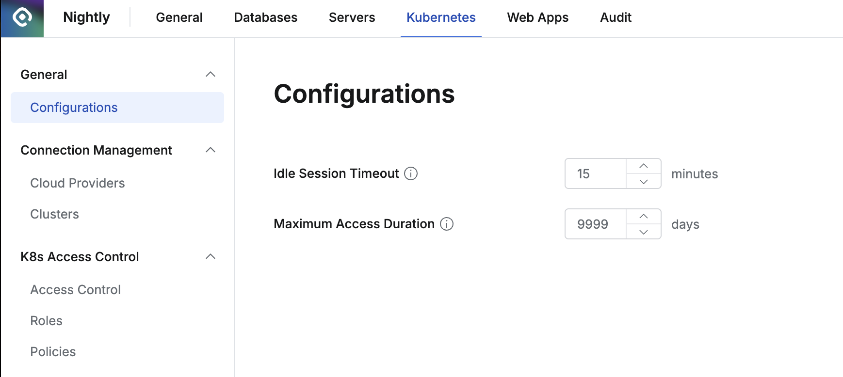 Kubernetes Configurations options