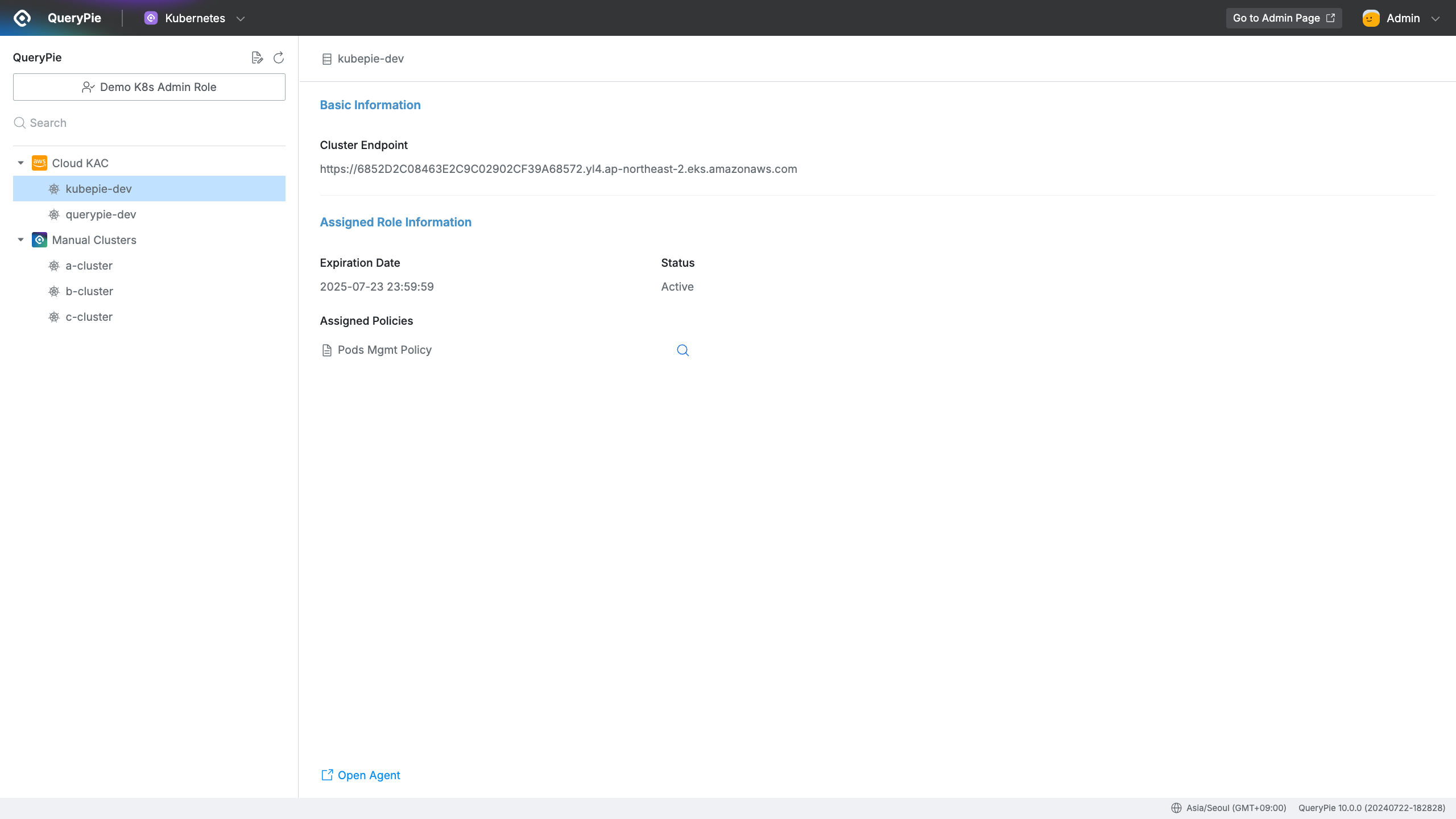 QueryPie Web > Kubernetes Access Control > Kubernetes