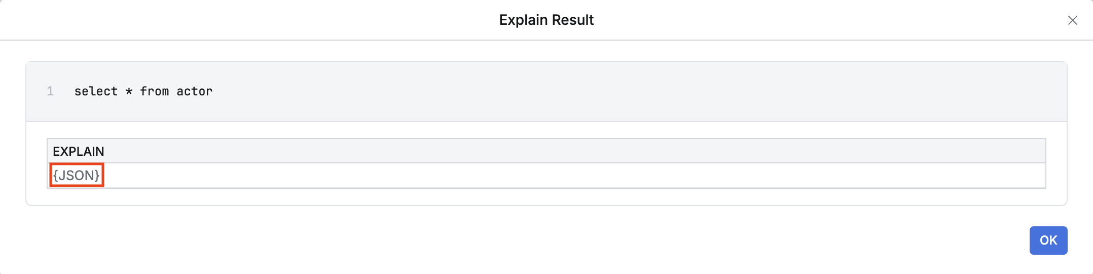 Click `{JSON}` to view the entire content.